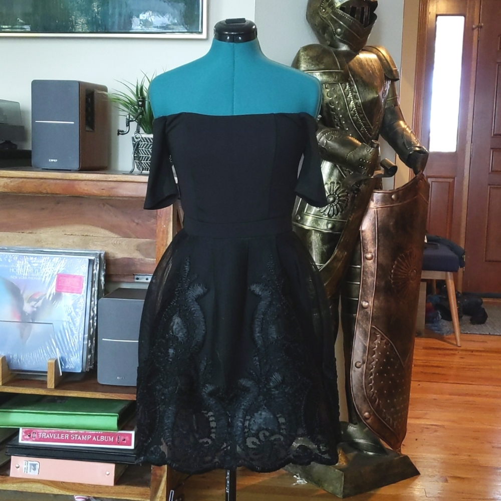 Francesca's black off-shoulder dress